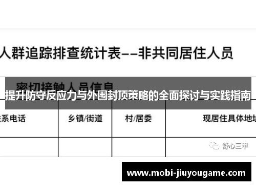 提升防守反应力与外围封顶策略的全面探讨与实践指南